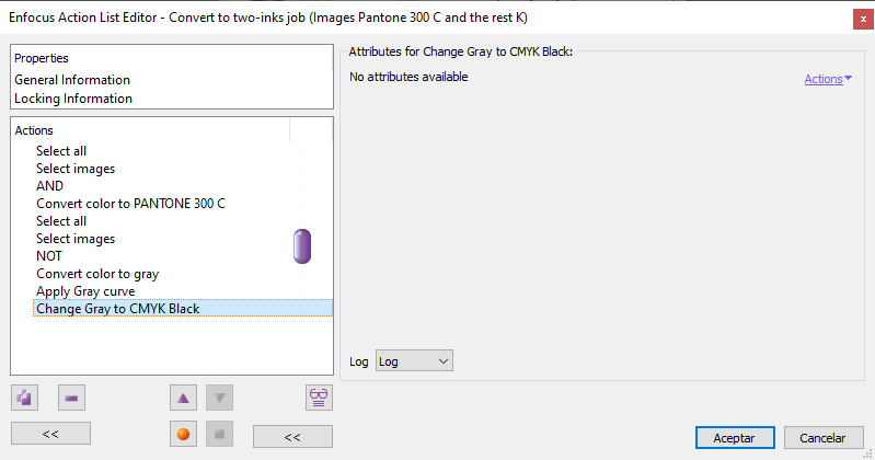 Changing grey to CMYK black in a list of actions in Enfocus PitStop.