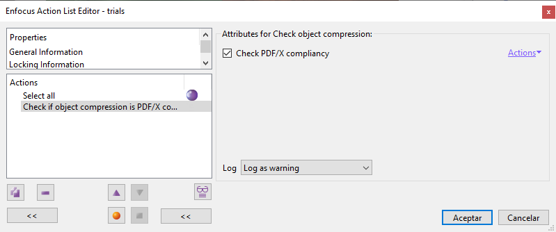 Check object compression with PitStop.