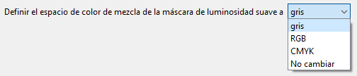 Definir los espacios de color de mezcla.