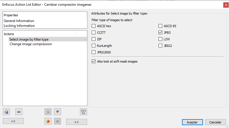 Select images by compression type with PitStop.